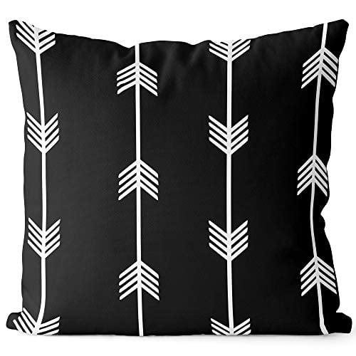 18 × 18 Inches Black and White Arrow Geometric Pattern for Living Room Sofa Couch Square Decorative Bed Pillow Case BEDSUM Microfiber Throw Pillow Cover Set of 4 